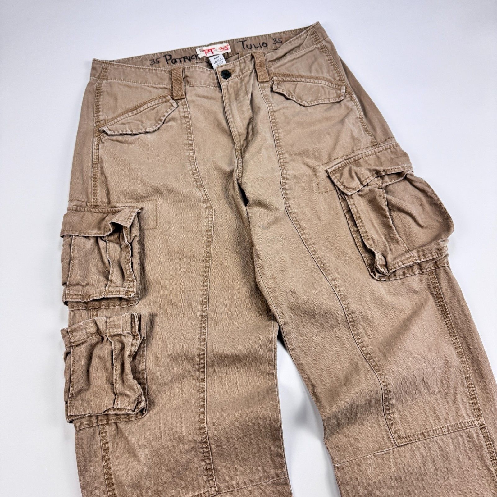 Vintage Baggy Utility Cargo Pants Y2K Rugged Workwear 35x30 Size US 34 / EU 50 - 5 Thumbnail