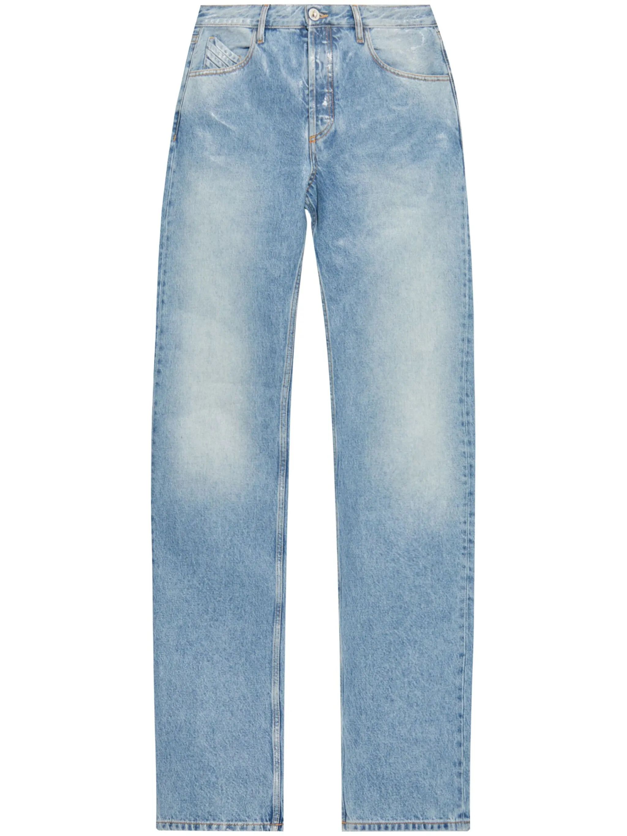 The Attico o1s22i1n0325 Coated Boyfriend Jeans in Blue Size 26" / US 2 / IT 38 - 1 Thumbnail