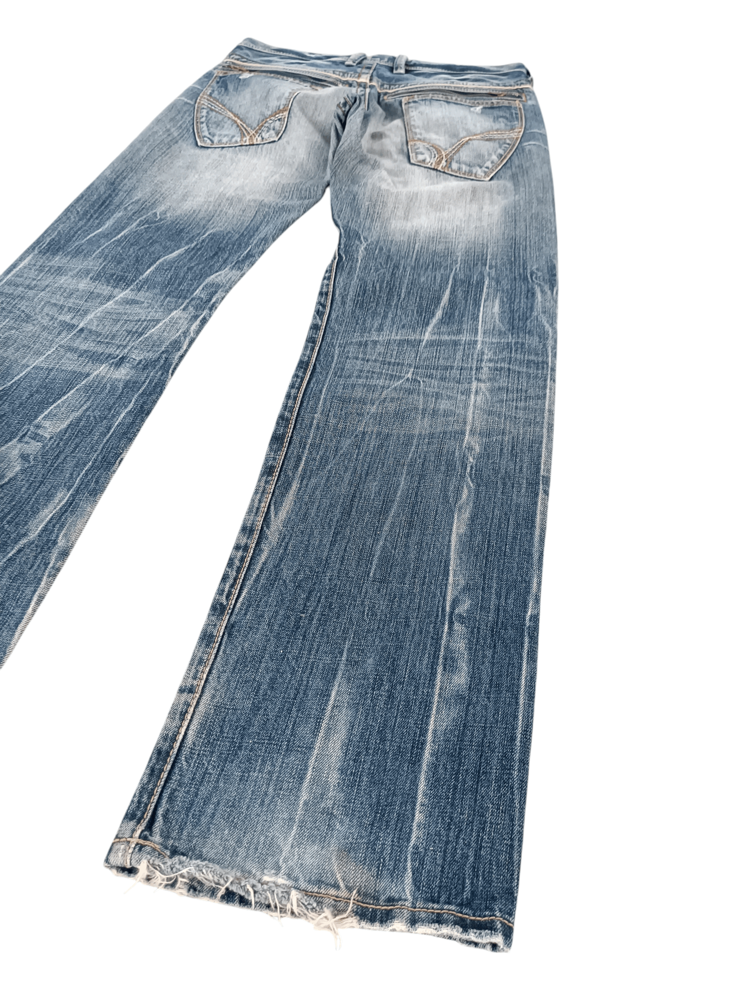 Japanese Brand 💥Flare💥90s Back Number Distress Ripped Jeans Faded Size US 32 / EU 48 - 11 Thumbnail