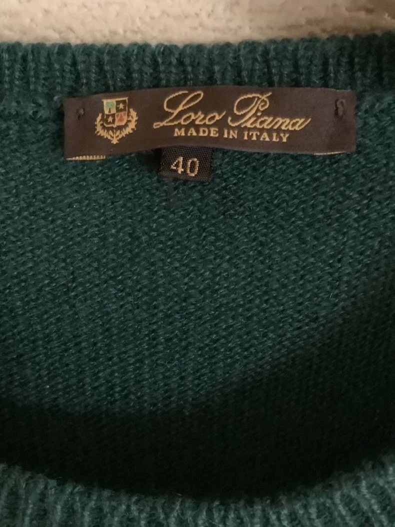 Loro Piana LORO PIANA 100% cashmere round neck sweater deep lake gree Size XS / US 0-2 / IT 36-38 - 5 Thumbnail