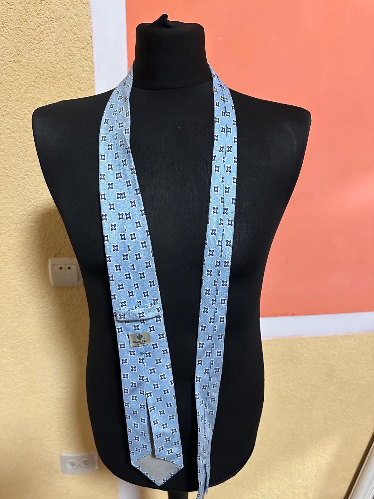 Luigi Borrelli Borrelli Napoli Blue Floral Silk Tie Size ONE SIZE - 4 Thumbnail