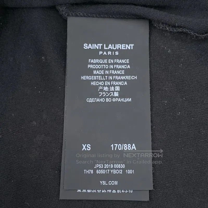 Yves Saint Laurent YSL Black Cotton T-Shirt for Women . Size XS / US 0-2 / IT 36-38 - 6 Thumbnail