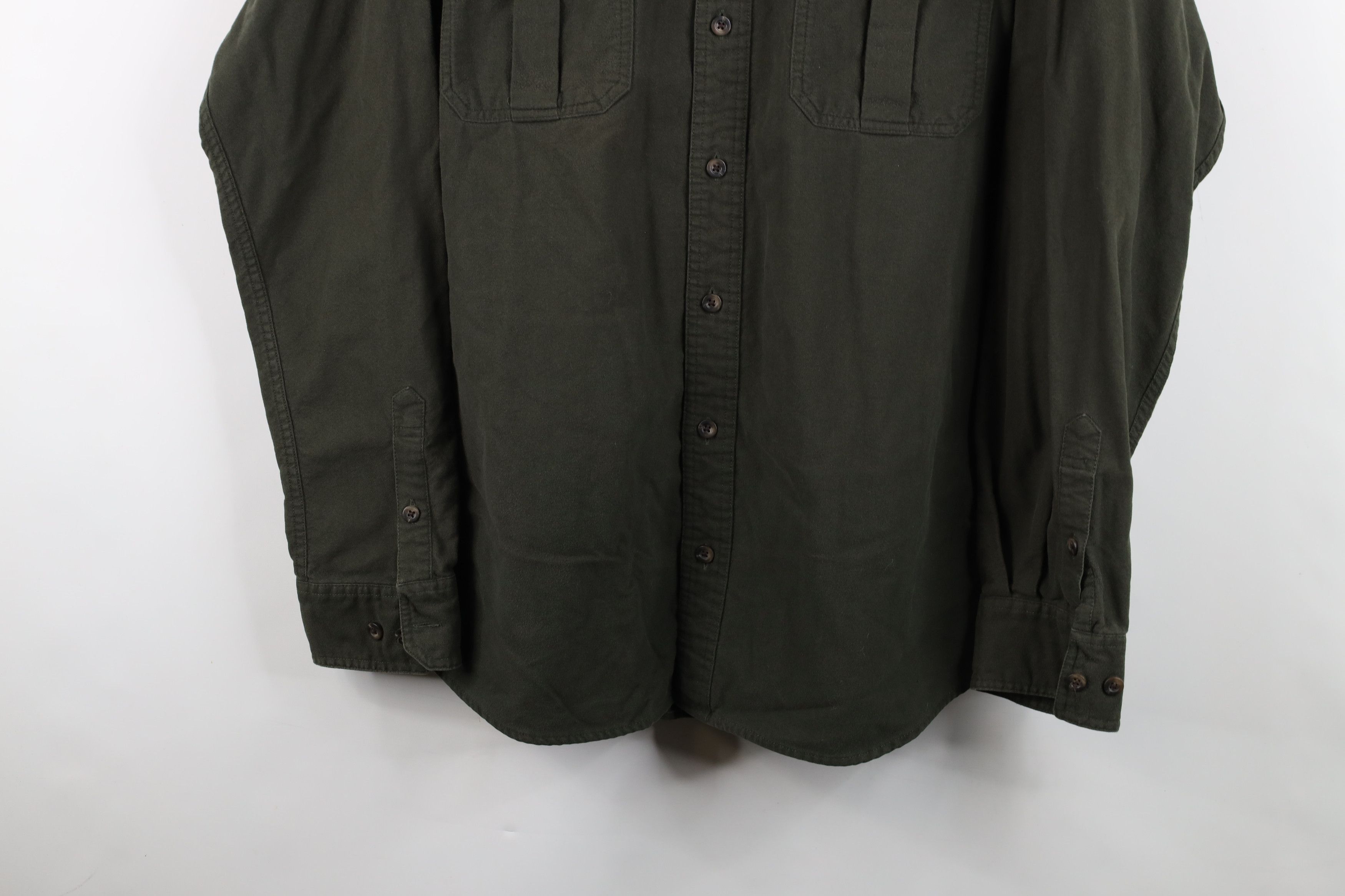 Eddie Bauer Vintage 90s Eddie Bauer Heavy Chamois Cloth Button Shirt Size US L / EU 52-54 / 3 - 3 Thumbnail