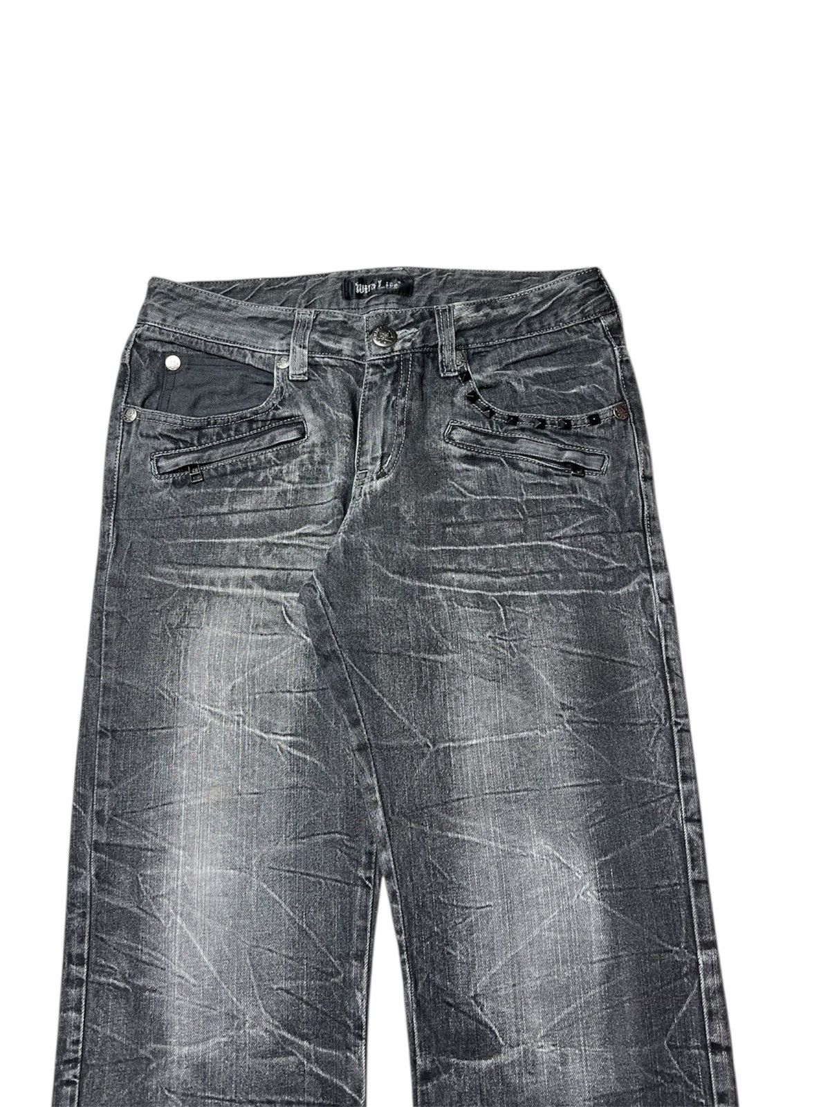 Japanese Brand 2000s Skull Bones Wild Life Studded Grunge Punk Style Pants Size US 30 / EU 46 - 2 Thumbnail