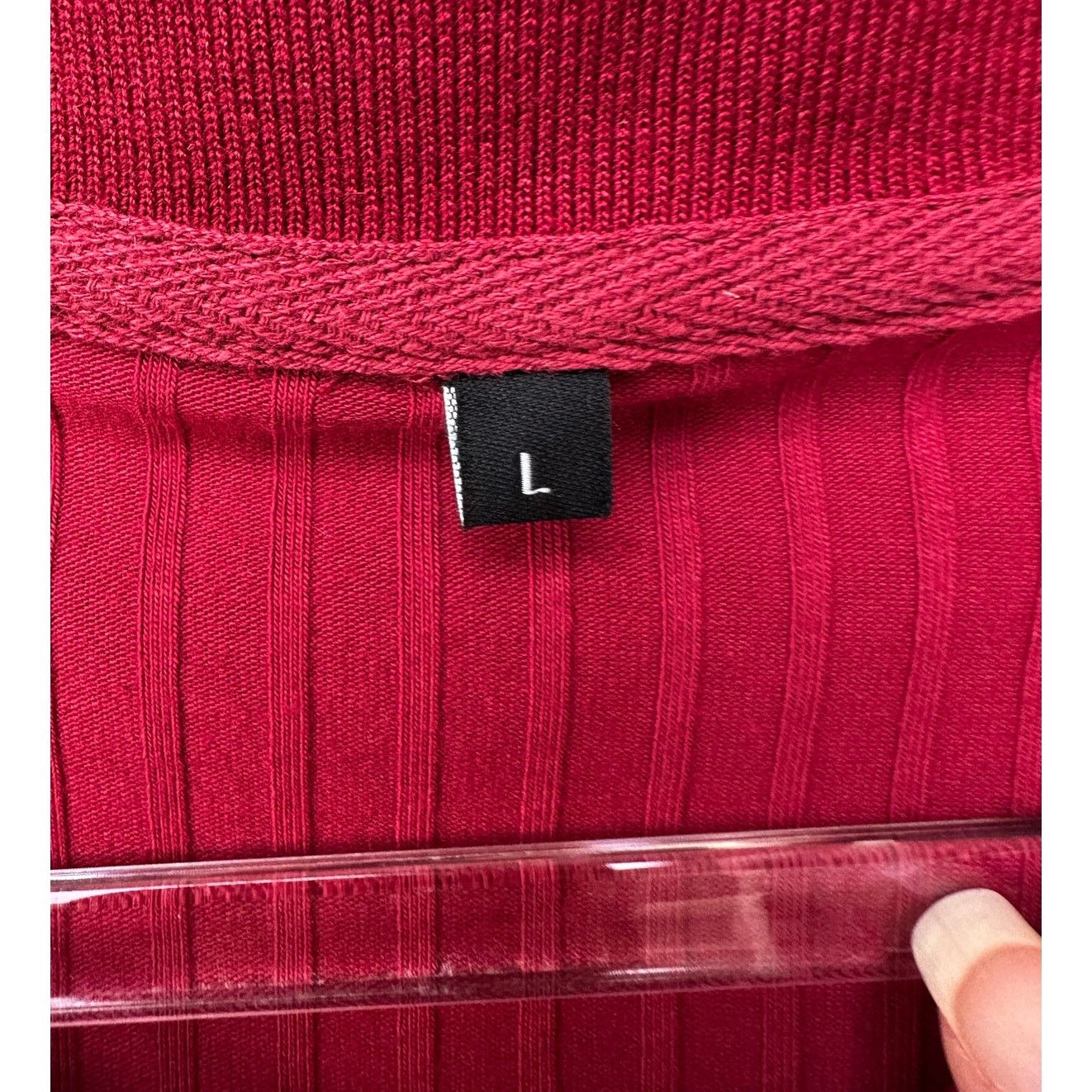 Other Men’s Red Ribbed Knit Polo Shirt Short Sleeve Size L Size US L / EU 52-54 / 3 - 5 Thumbnail