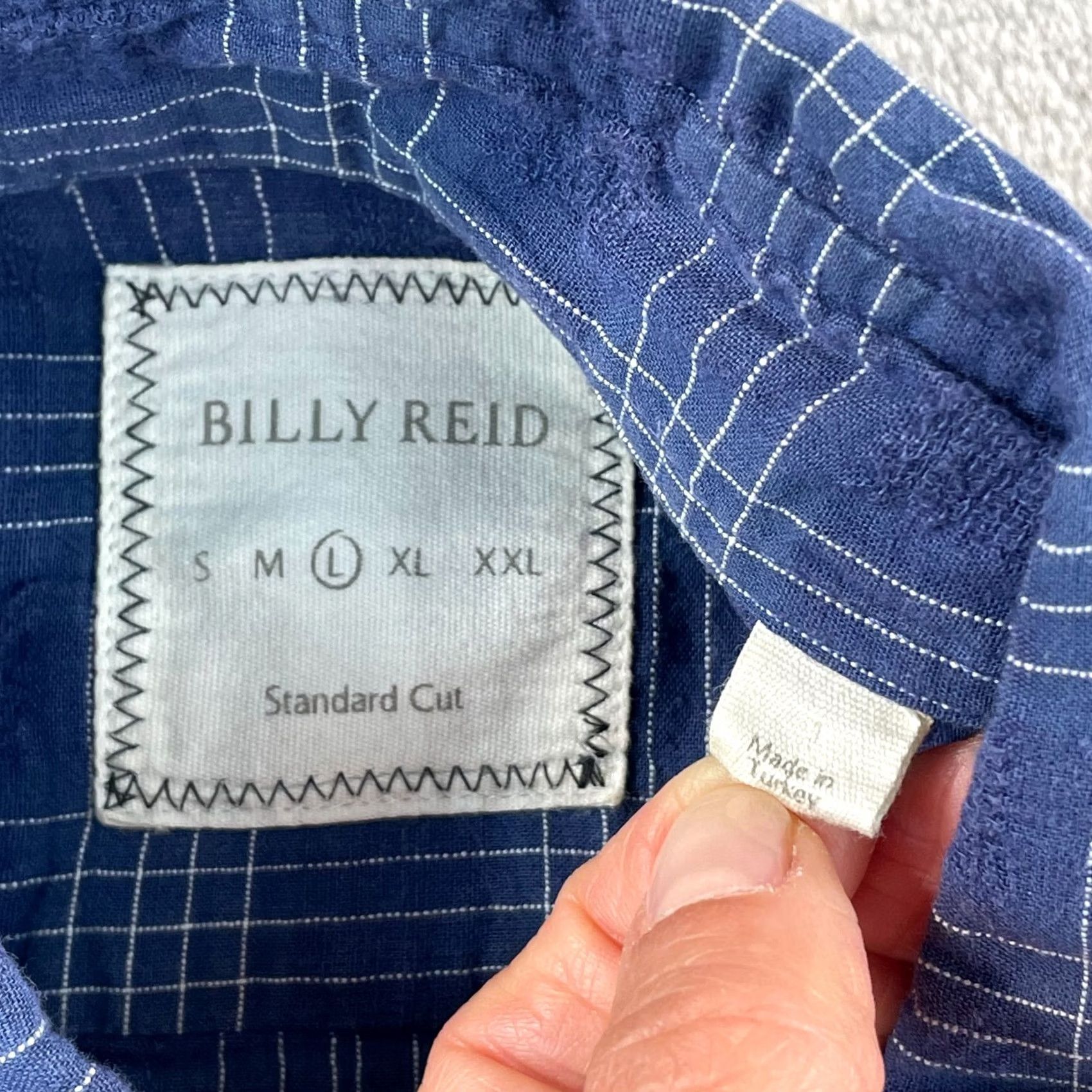 Billy Reid BILLY REID Shirt Men L Navy Blue Plaid Linen cotton Short Sleeve Button-Up Casual Workwear Vintage? Size US L / EU 52-54 / 3 - 2 Thumbnail