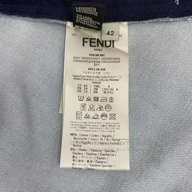 Fendi Fendi Light Blue Cotton Women's Dress . Size XXS / US 00 / IT 34 - 5 Thumbnail