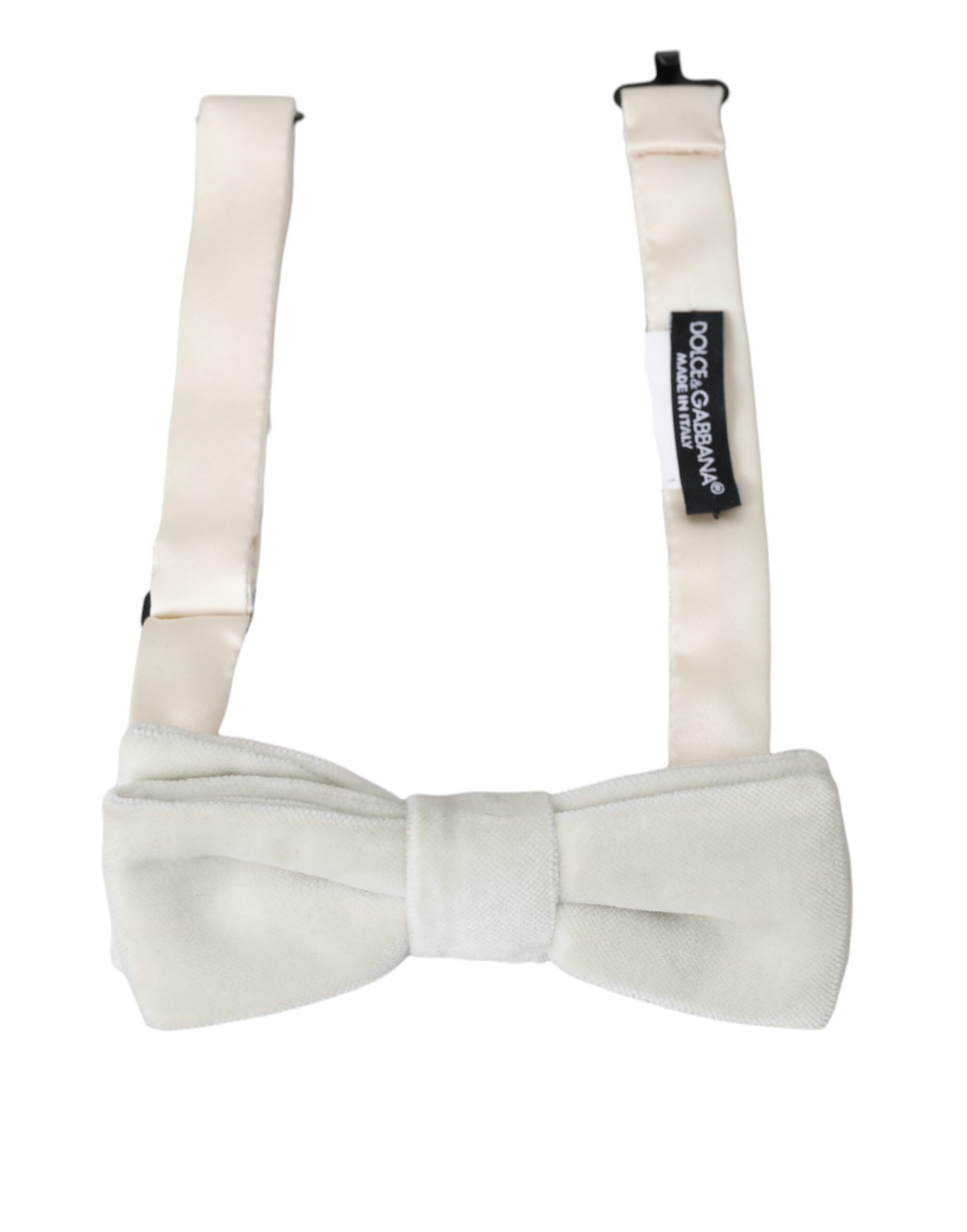 Dolce & Gabbana White Suede Cotton Adjustable Neck Men Bow Men's Tie Size ONE SIZE - 1 Thumbnail