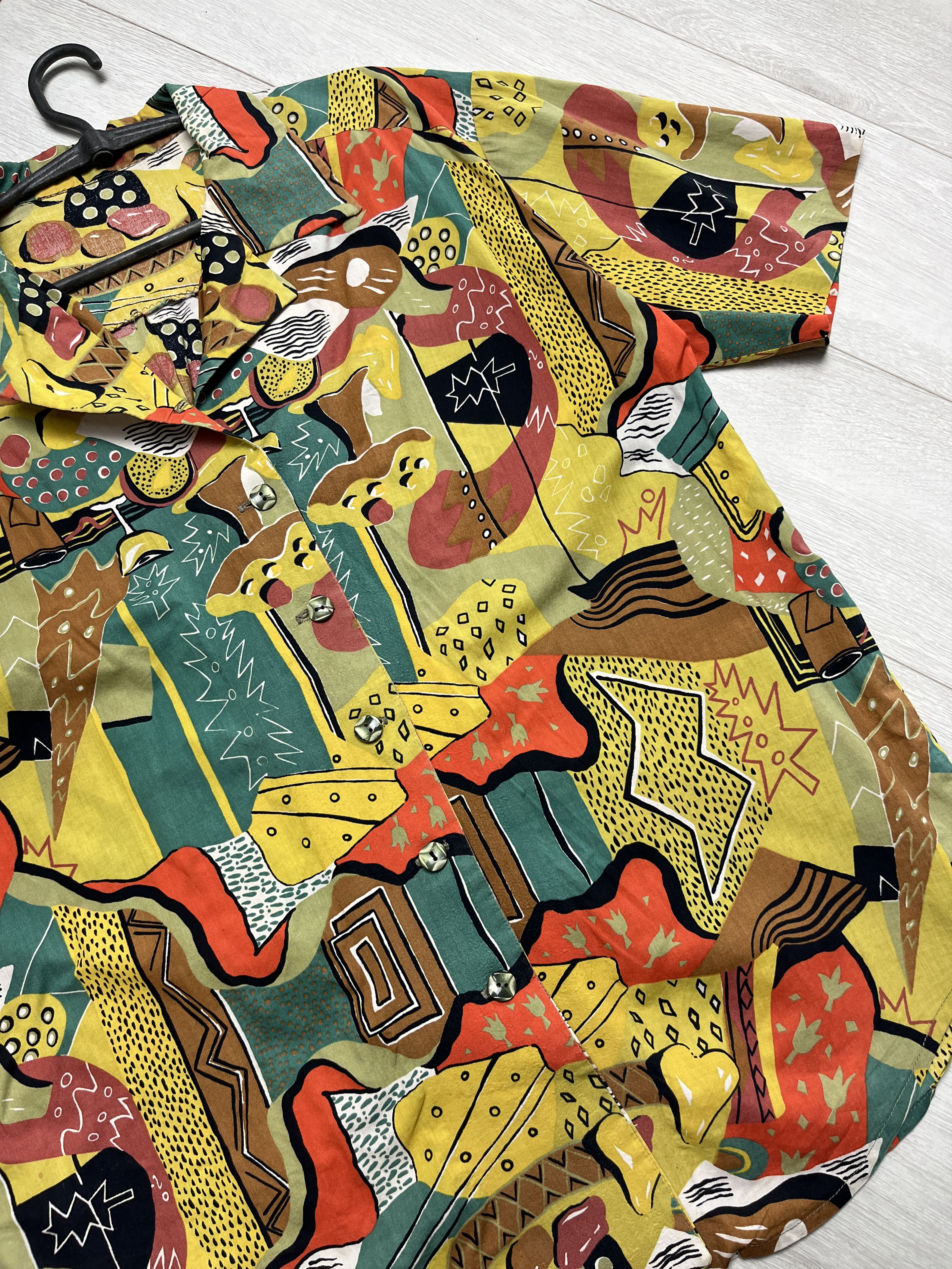 Other 1980s VINTAGE ABSTRACT MEMPHIS DESIGN BUTTON UP SHIRT - 798 Size US L / EU 52-54 / 3 - 5 Thumbnail