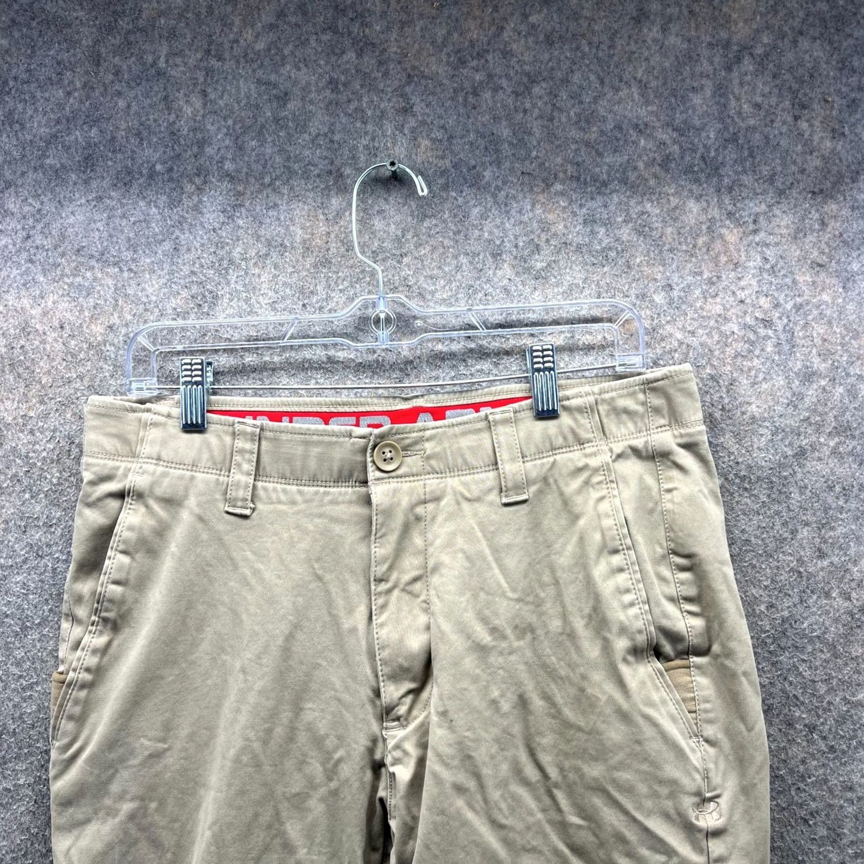 Under Armour Under Armour Pants Men 34x32 Chino Flat Front Beige Regular Straight Leg Denim? Size US 34 / EU 50 - 6 Thumbnail