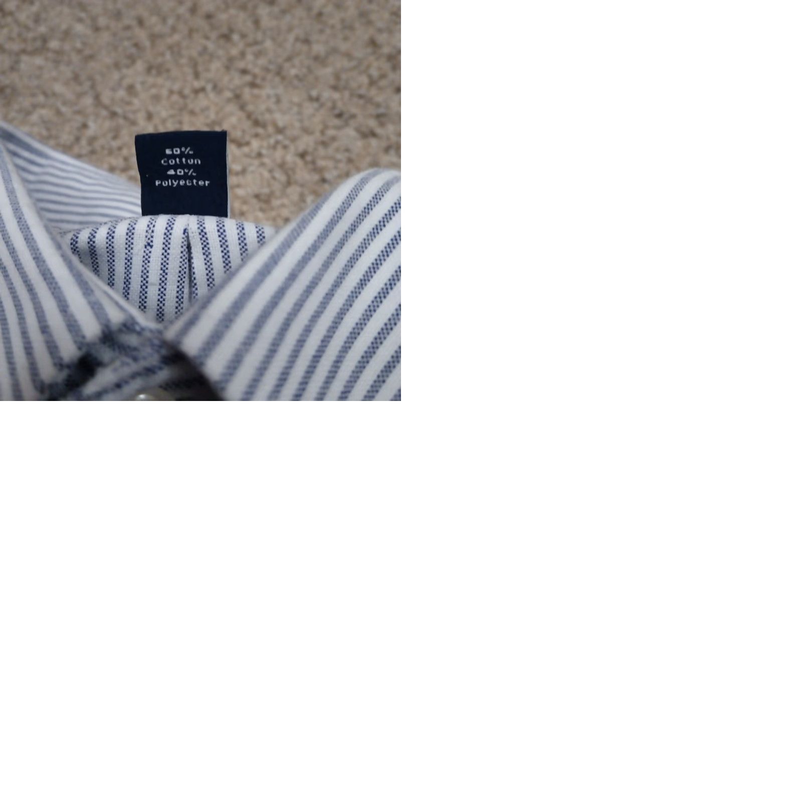 Architect Architect Shirt Mens Large Blue Striped Long Sleeve Button Down Cotton Blend Size US L / EU 52-54 / 3 - 9 Thumbnail