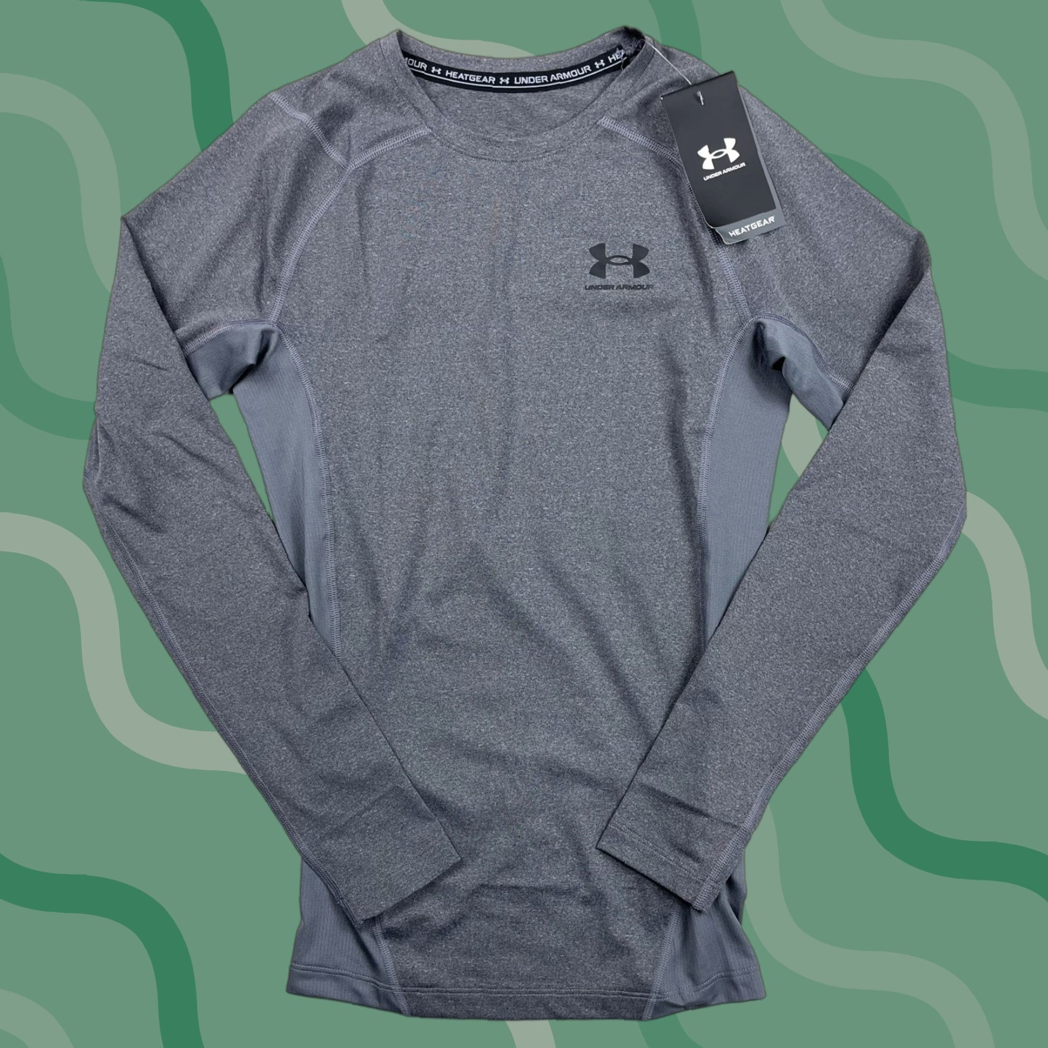 Under Armour Under Armour Mens Compression Long Sleeve Shirt Heatgear Sz S Small Gray Logo Crew Neck T-Shirt Size US S / EU 44-46 / 1 - 1 Thumbnail