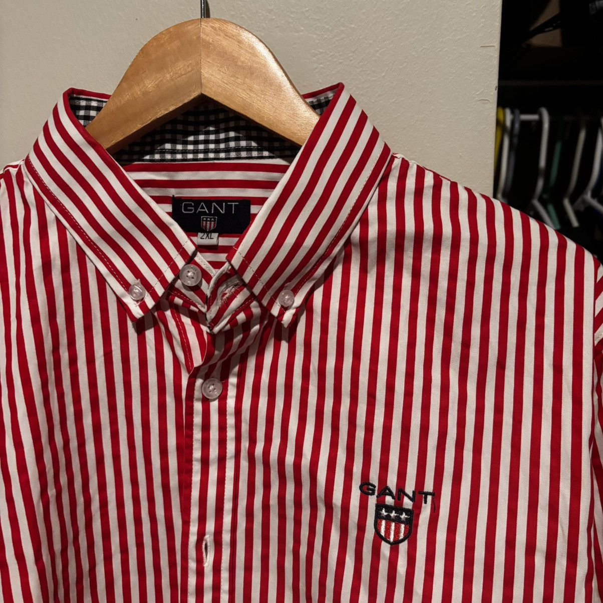Gant GANT Men's Red White Striped Poplin Cotton Button Down Shirt Size US XXL / EU 58 / 5 - 1 Thumbnail