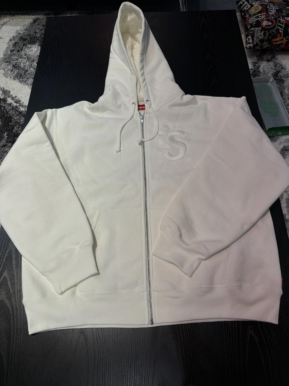 Supreme Supreme S Logo Zip Up Hooded Sweatshirt White (Large) NEW Size US L / EU 52-54 / 3 - 4 Thumbnail