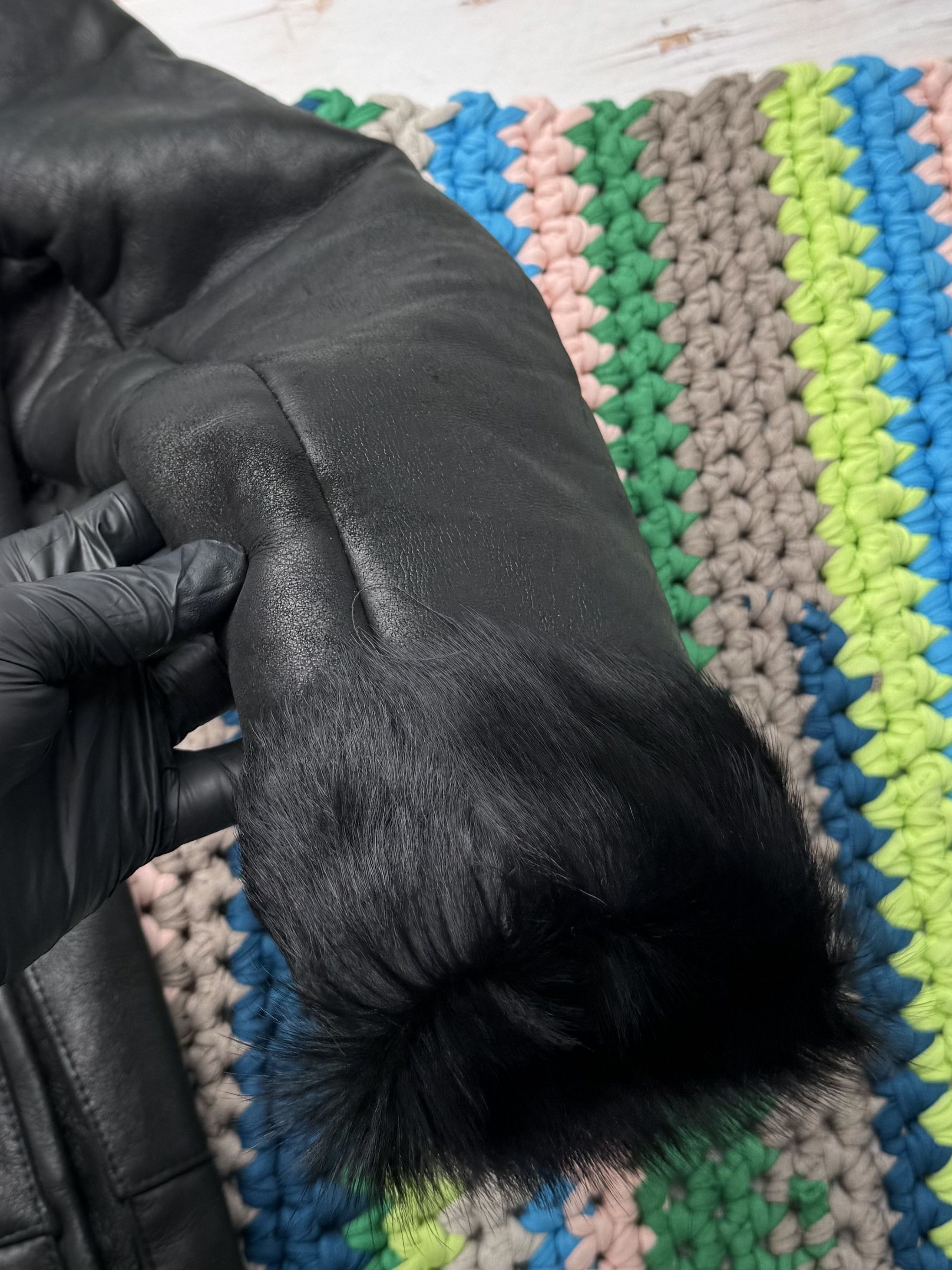 Vintage Vintage Sheepskin Leather Coat Black Fur Collar Long Jacket Size S / US 4 / IT 40 - 8 Thumbnail