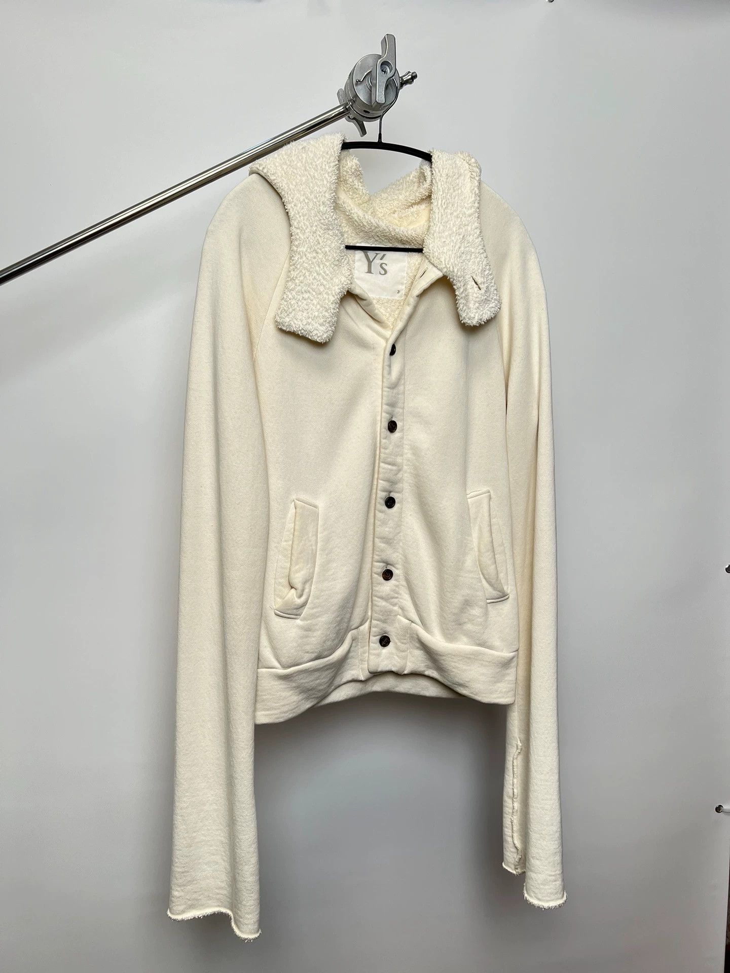 Yohji Yamamoto Yohji Yamamoto white fleece stand collar sweatshirt Size XS / US 0-2 / IT 36-38 - 2 Thumbnail