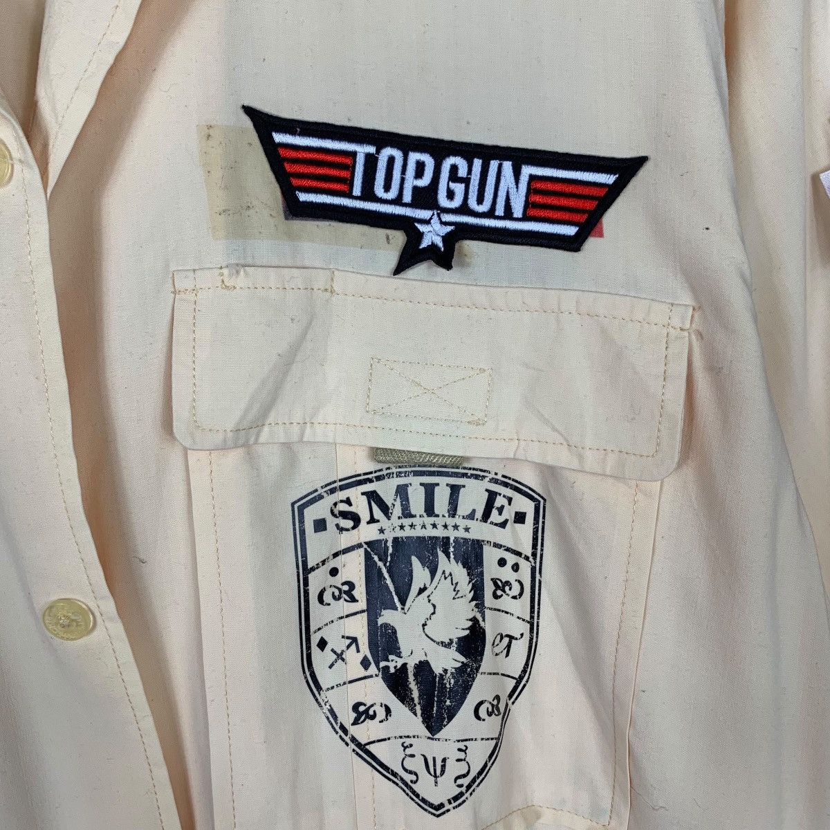 PERSON'S PERSON’S Uniform Top Gun Patches Button Shirt #2067-C90 Size US L / EU 52-54 / 3 - 14 Thumbnail