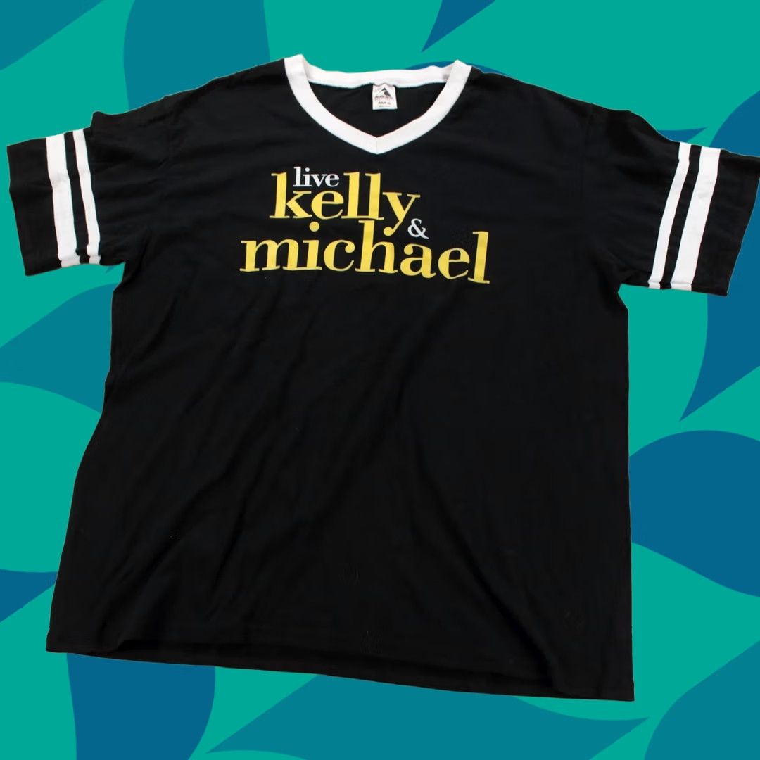 Augusta Sportswear Live with Kelly & Michael v neck ringer t-shirt XL ripa strahan tv talk show abc Size US XL / EU 56 / 4 - 1 Thumbnail