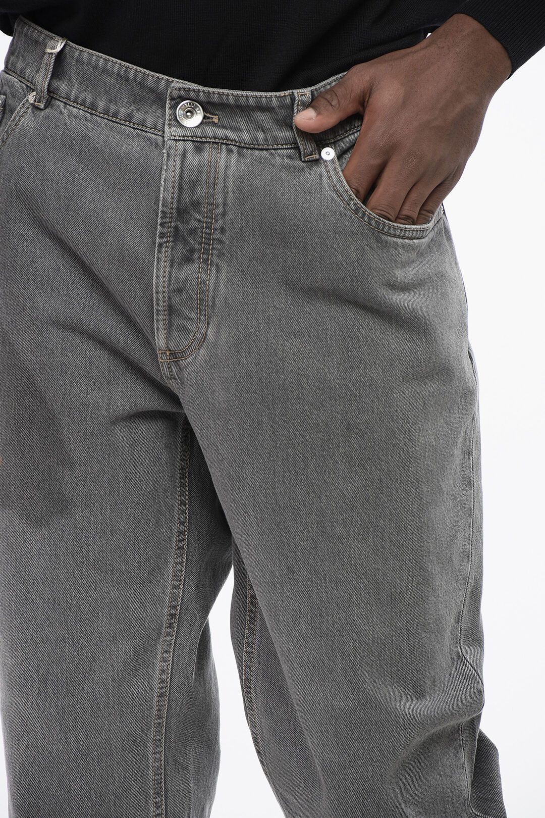 Brunello Cucinelli og1mm0725 Cotton Slim Fit Denim in Grey Size US 38 / EU 54 - 2 Thumbnail