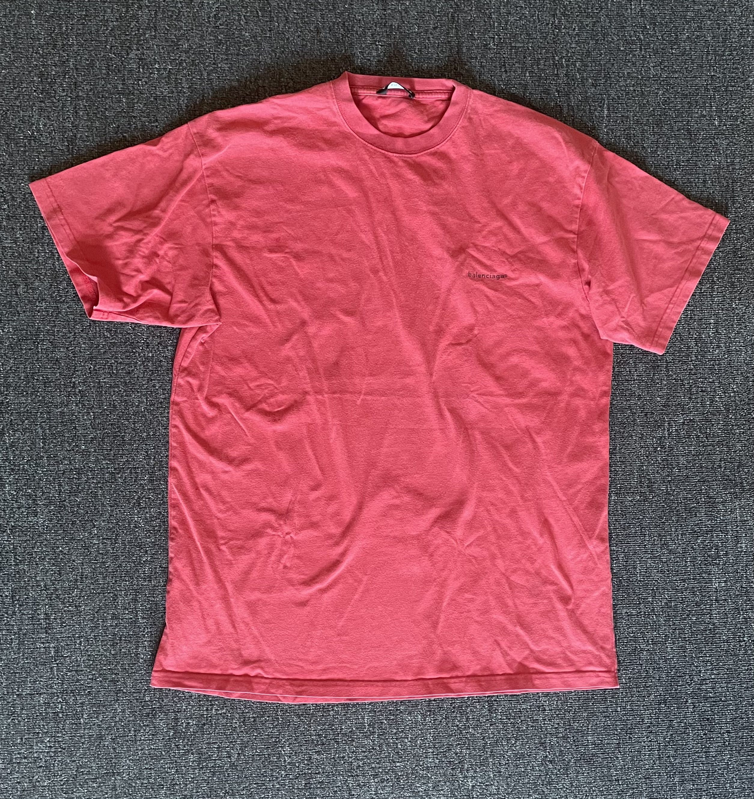 image of Balenciaga T Shirt Size Xs Oversize in Red, Men's