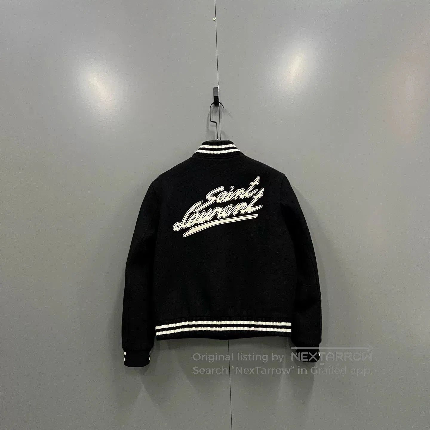 Saint Laurent Paris saint laurent black embroidered baseball jacket. Size US M / EU 48-50 / 2 - 2 Thumbnail
