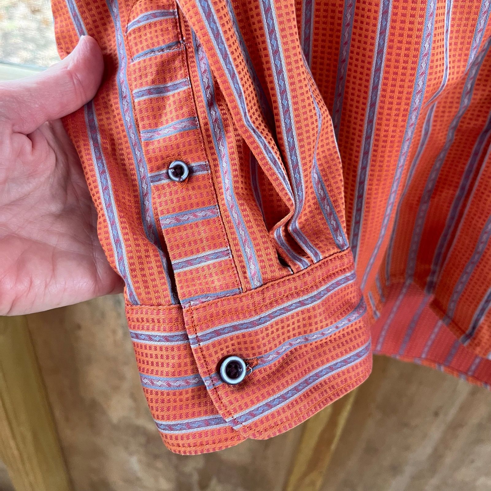 Robert Graham Robert Graham Orange Striped Button Down Shirt Size 2XL Size US XXL / EU 58 / 5 - 6 Thumbnail