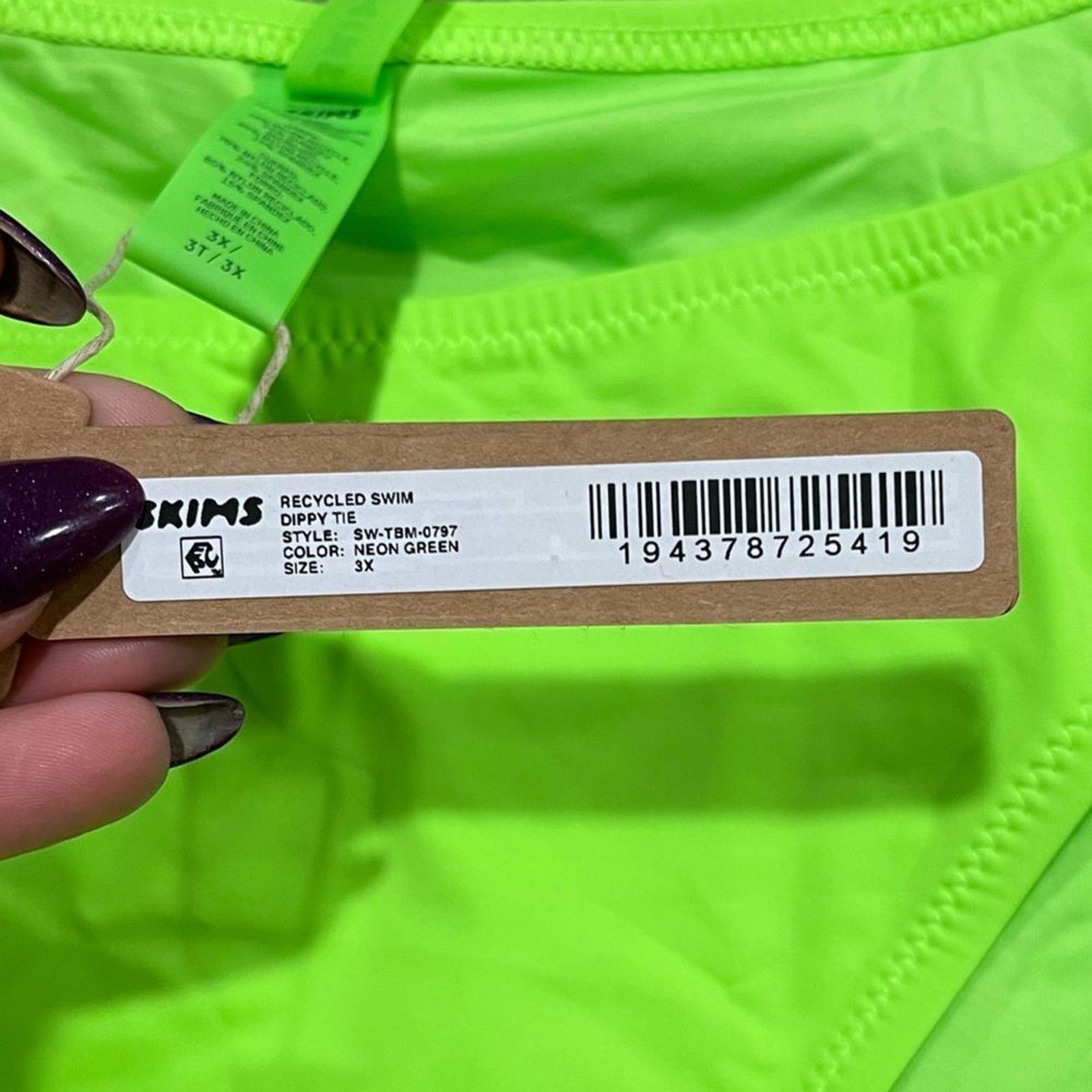 SKIMS NWT Skims Recycled Swim Dipped Tie Bottoms Bikini 3X Size ONE SIZE - 2 Thumbnail