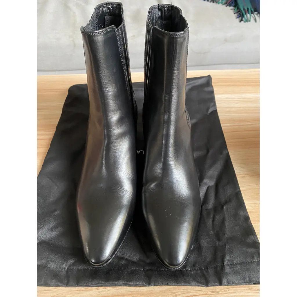 Saint Laurent Paris o1b1hav110924 West Chelsea Boots in Smooth in Black Size US 7.5 / IT 37.5 - 4 Thumbnail