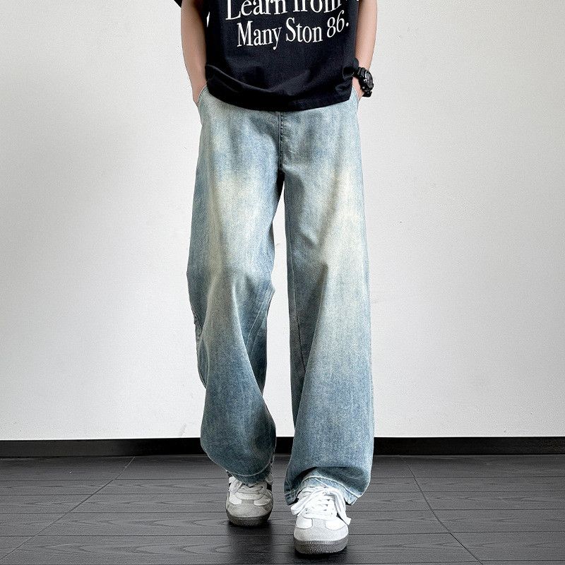 Vintage American retro men's loose straight wide-leg casual jeans Size US 32 / EU 48 - 1 Thumbnail