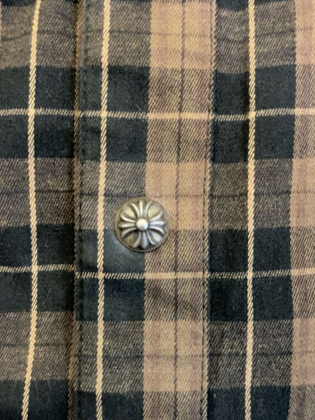 Chrome Hearts Wisdom Kaye Leather Cross Patch Flannel