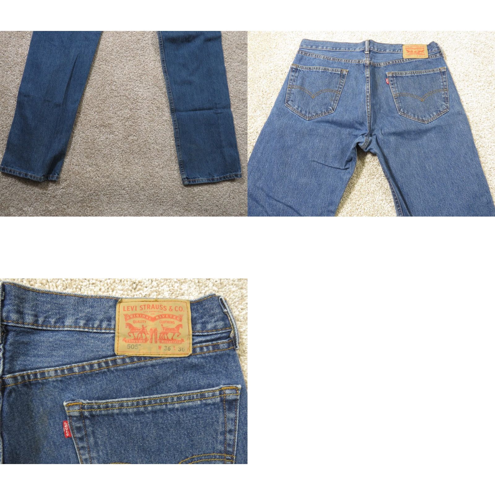 Levi's VTG Levi's 505 Jeans Denim Straight Leg Regular Fit 36X35 Men's Blue Pants Reg Zip 5-Pocket Design Size US 36 / EU 52 - 8 Thumbnail