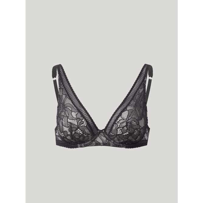 NWT Wolford Nets and Roses Full Cup Bra 36B Black Socks Intimates