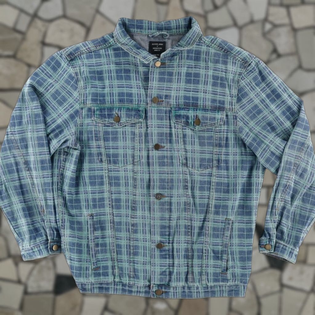 PRINCESS POLLY VINTAGE Princess Polly x Olivia Jade Denim Plaid Jacket Green Women's M/L Size M / US 6-8 / IT 42-44 - 1 Thumbnail