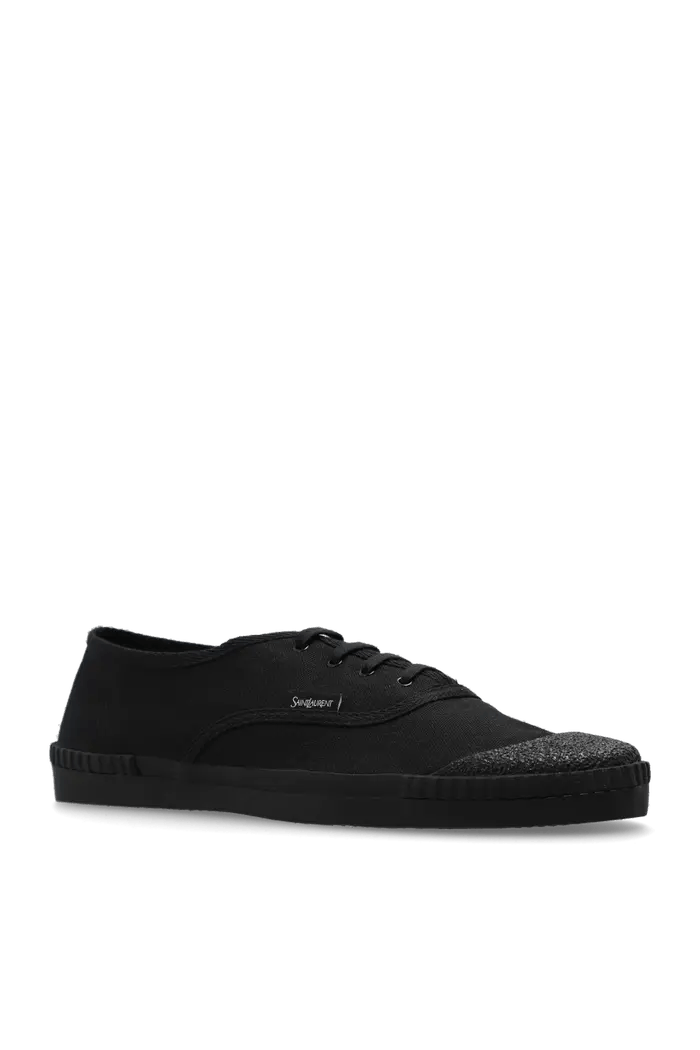 Saint Laurent Paris o1b1hav110526 776199 Wes Low-Top Sneakers in Canvas in Black Size US 7.5 / EU 40-41 - 3 Thumbnail