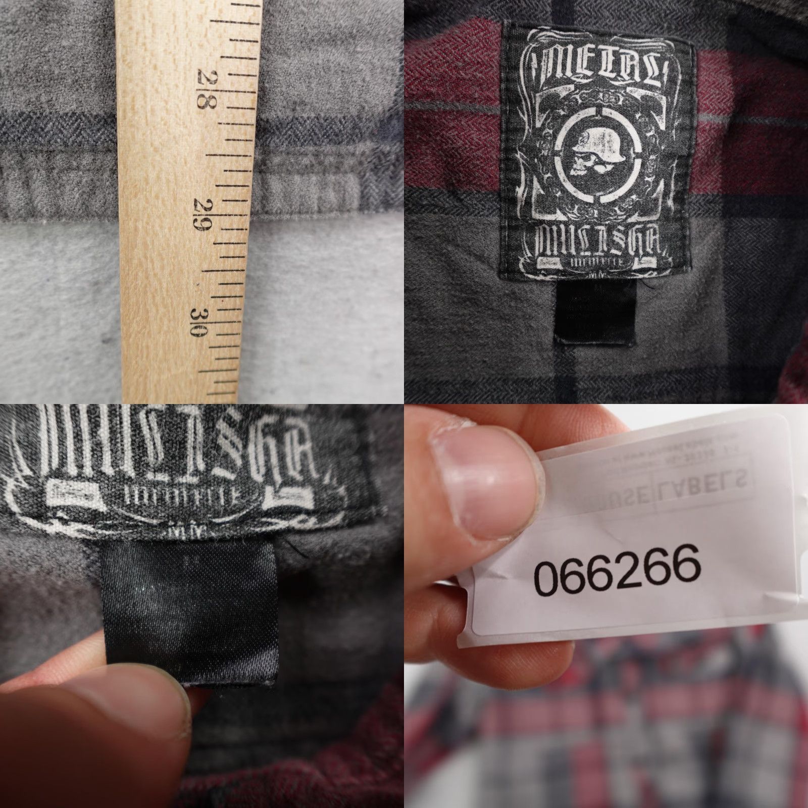 Metal Mulisha VINTAGE Metal Mulisha Flannel Shirt Mens Medium Red Gray Plaid Long Sleeve Button-Up Outdoor Size US M / EU 48-50 / 2 - 8 Thumbnail