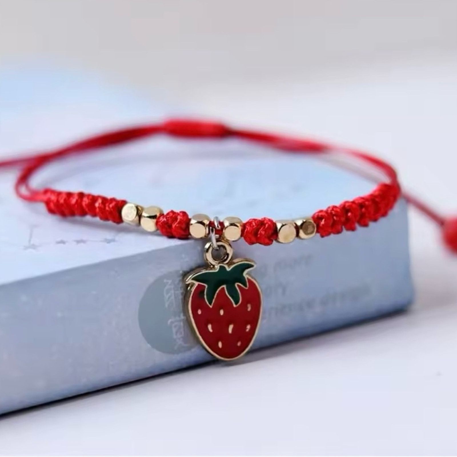Other Strawberry Cherry Braided Rope Bracelet Size ONE SIZE - 4 Thumbnail