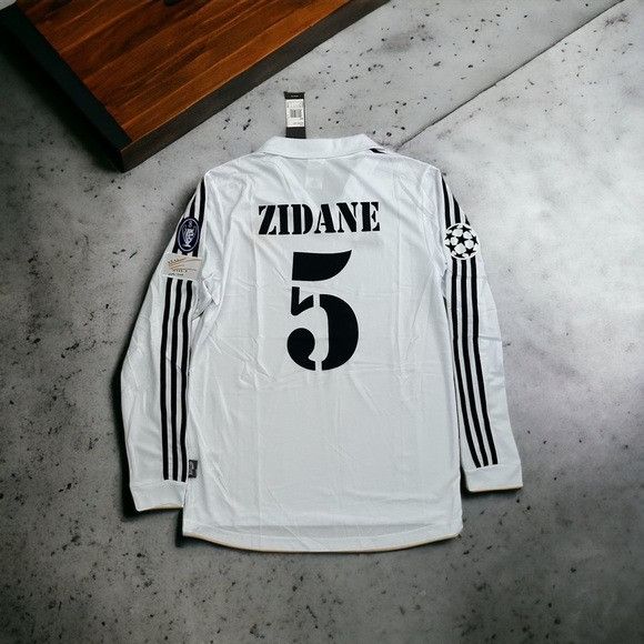 Adidas Zidane #5 Real Madrid Home Retro Jersey 2002 UCL Final White Size US XL / EU 56 / 4 - 1 Thumbnail