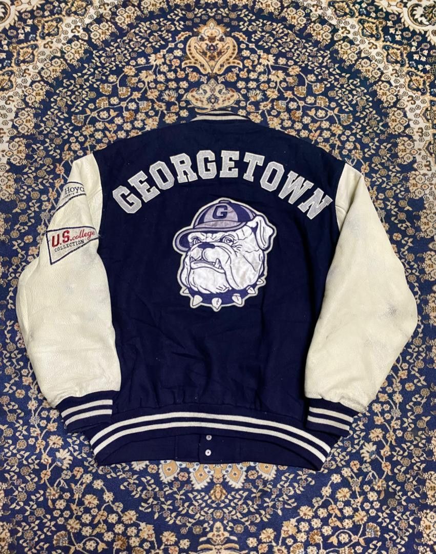 Vintage Vintage Georgetown Hoyas Varsity leather Jacket Size US L / EU 52-54 / 3 - 4 Thumbnail