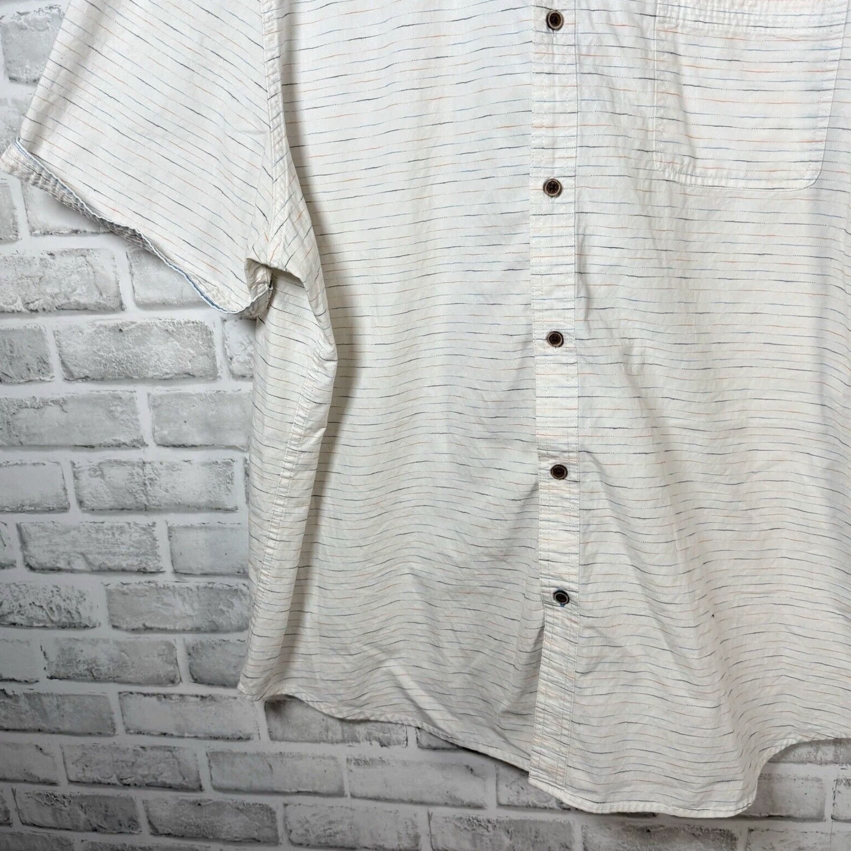 Vintage VINTAGE Manta Ray Hawaiian Shirt Men's 3XL Short Sleeve Button-Down Striped White Beach Party Size US XXL / EU 58 / 5 - 3 Thumbnail