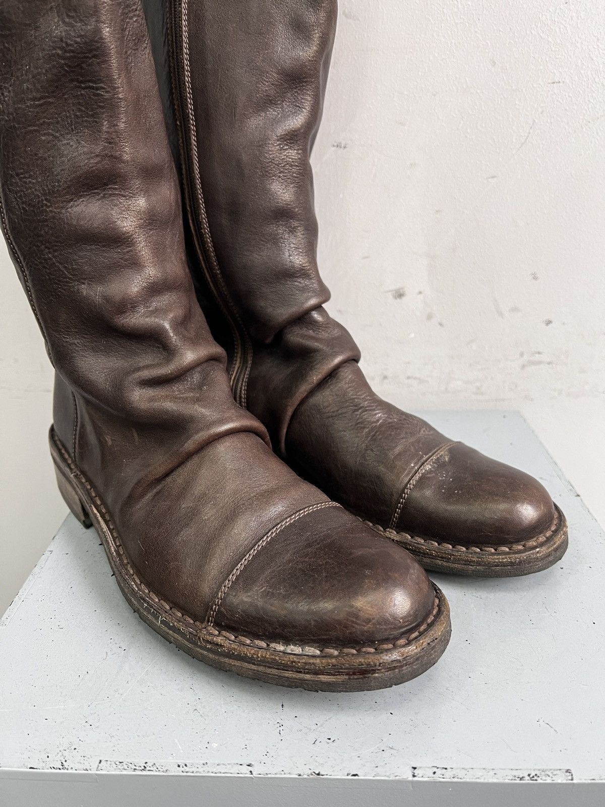 A.S.98 High long leather boots front zip Guidi style boots y2k Size US 8.5 / IT 38.5 - 13 Thumbnail