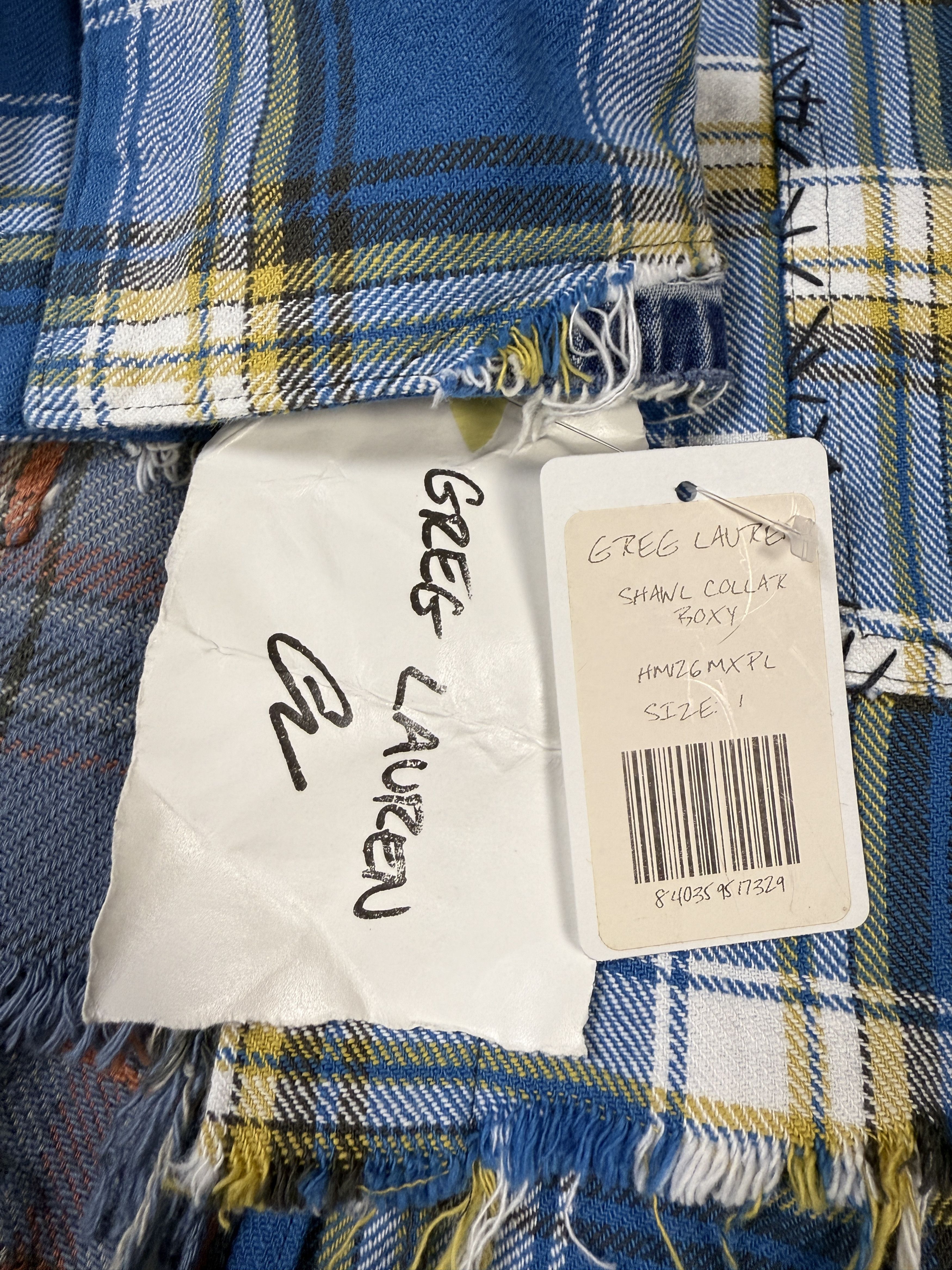 Greg Lauren Greg Lauren Shawl Collar Plaid Boxy Jacket Size US M / EU 48-50 / 2 - 10 Thumbnail
