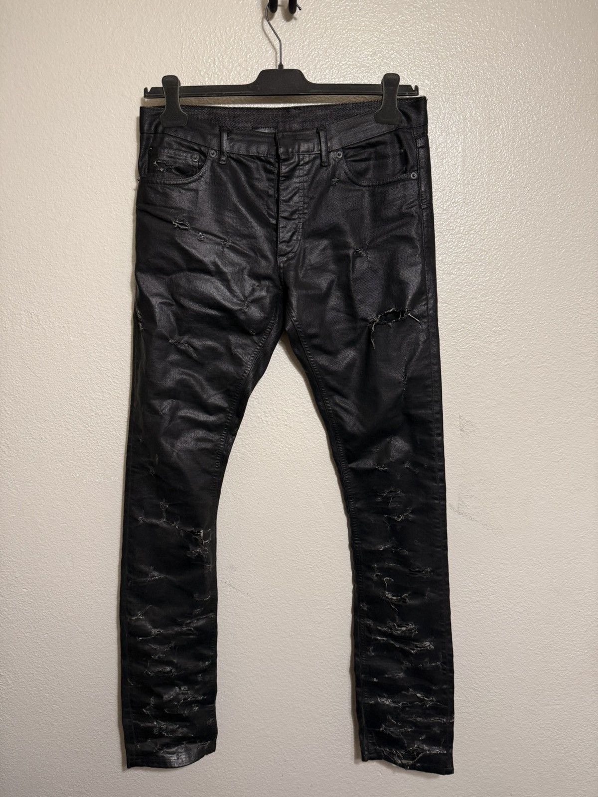 Dior × Hedi Slimane DIOR HOMME SS04 STRIP DENIM WAX JEANS | Grailed