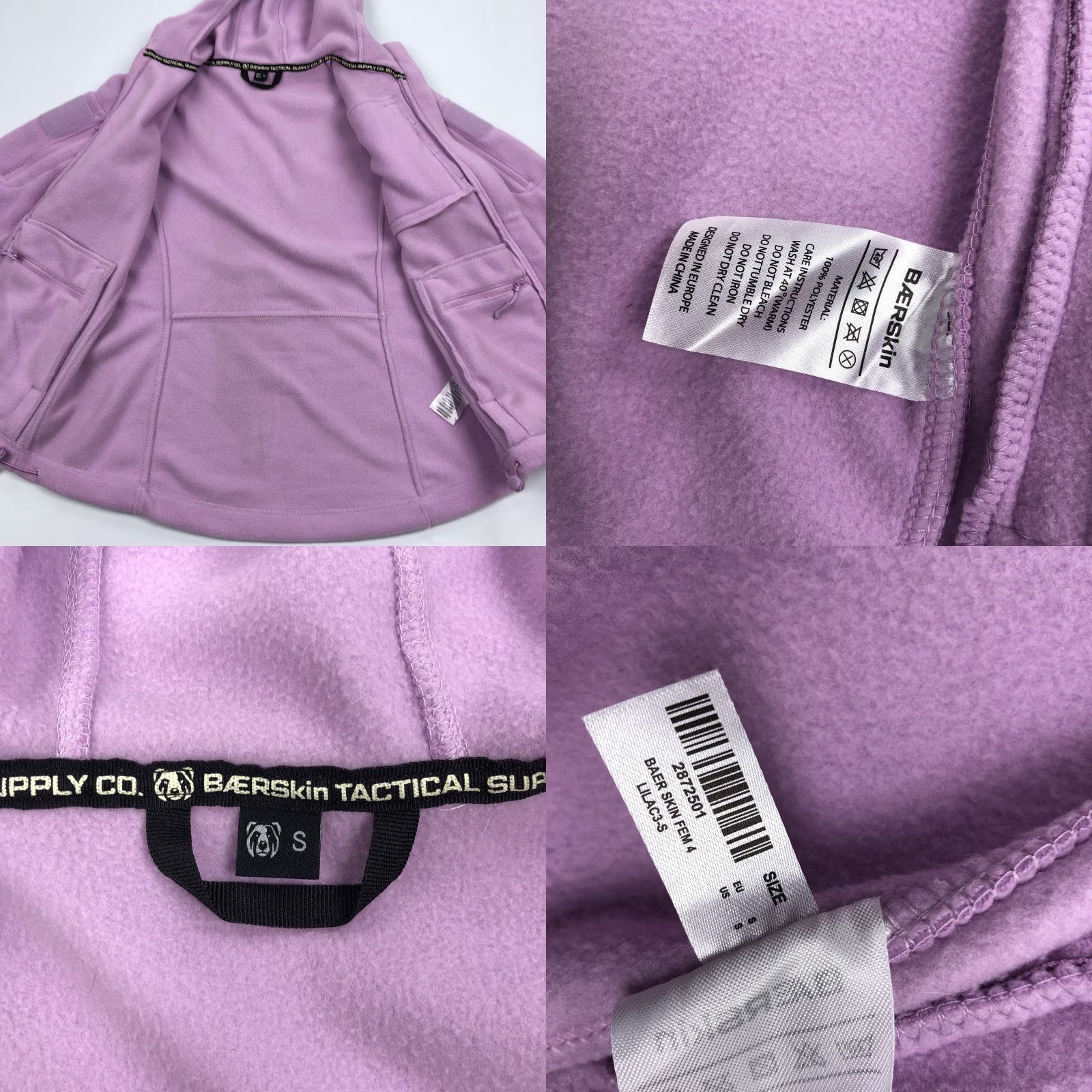 Vintage VINTAGE BÆRSKIN Women's Lilac Fleece Tactical Hoodie Full Zip Jacket S Size S / US 4 / IT 40 - 8 Thumbnail
