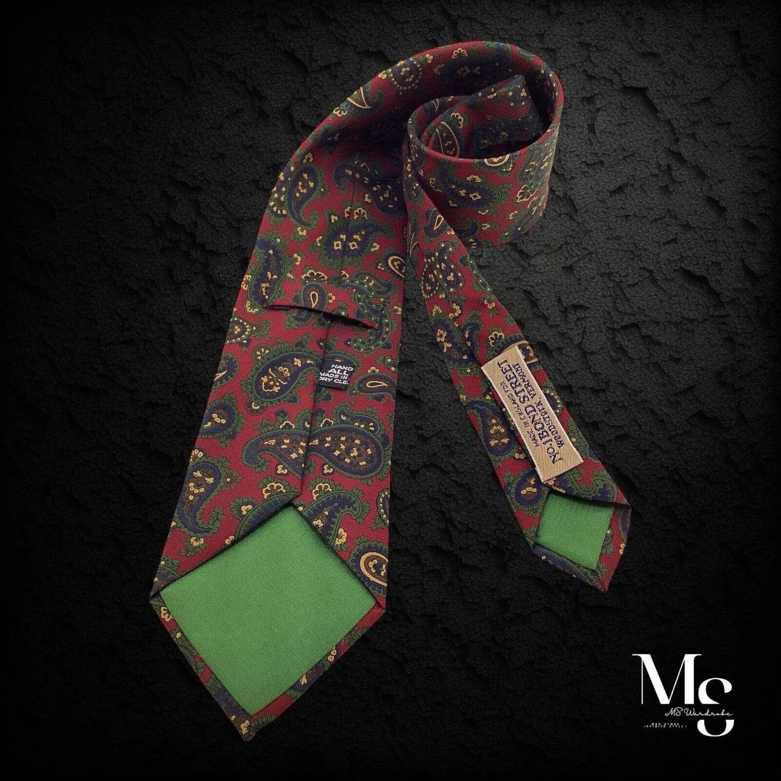 Other BOND STREET Burgundy Paisley Luxury Silk Tie In Made England Size ONE SIZE - 2 Thumbnail