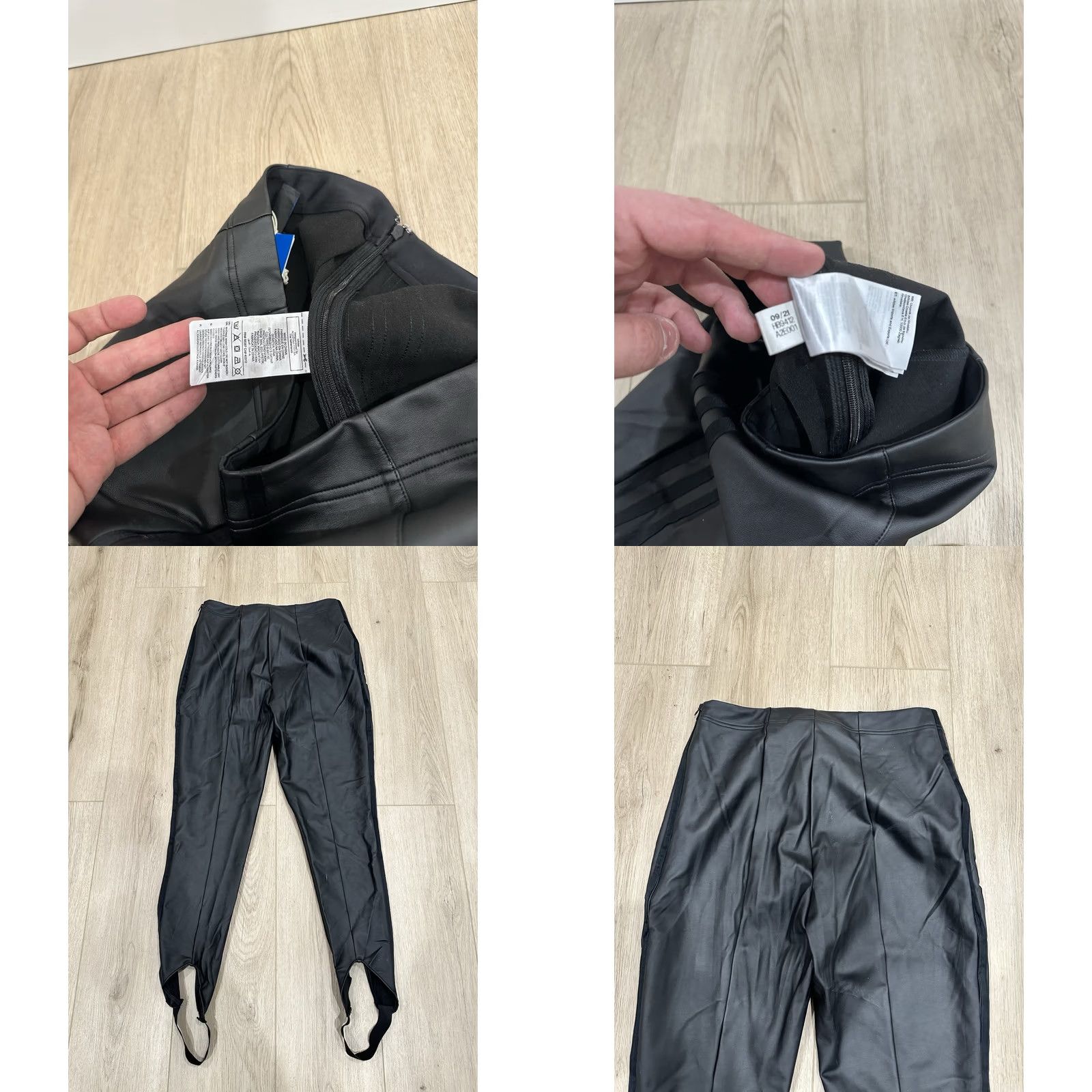Adidas NWT adidas Always Original Women's Faux Leather Tights Pants Large Black Slim Track Pants Size 36" / US 14 / IT 50 - 8 Thumbnail