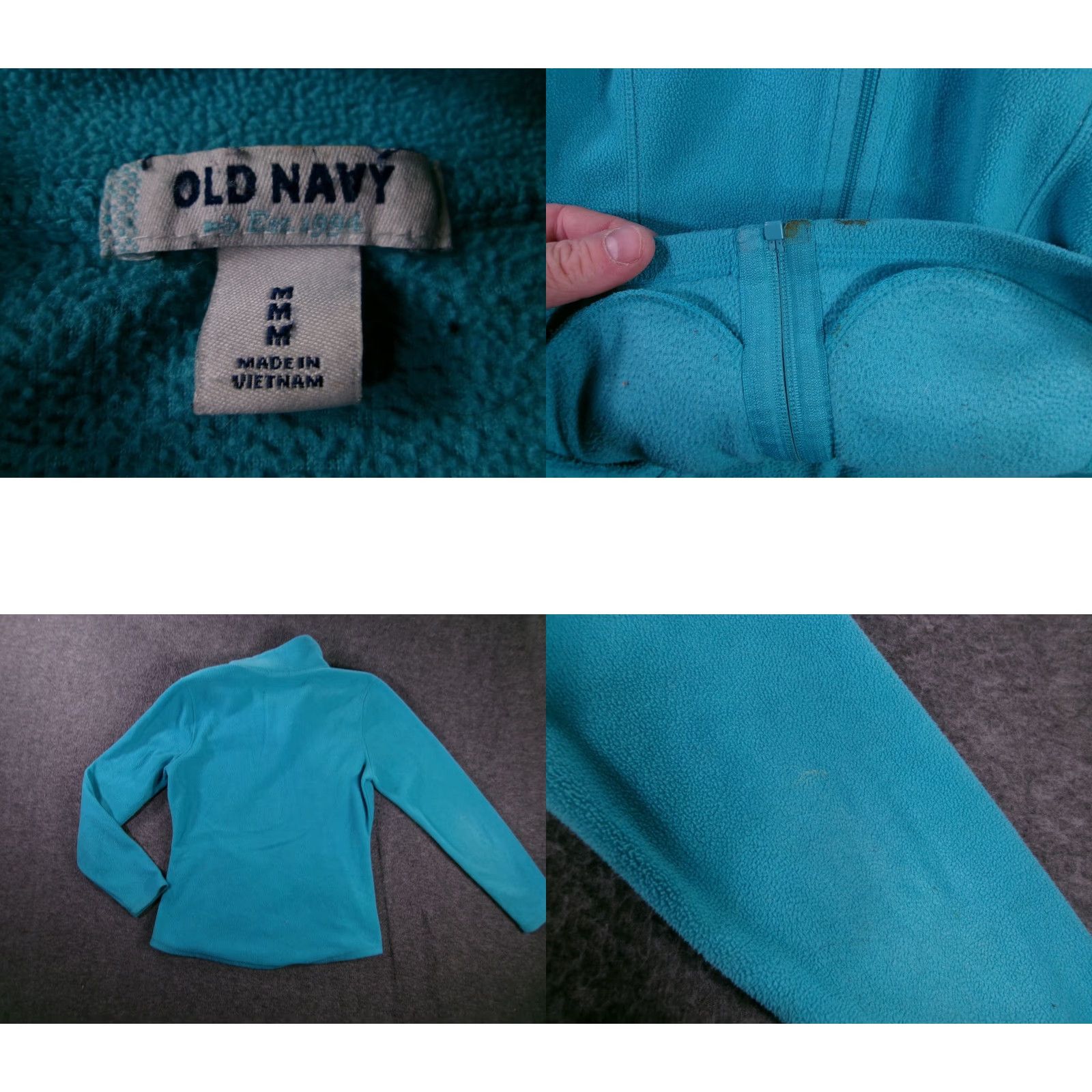 Old Navy Old Navy Fleece Jacket Womens M Teal Full Zip Pockets Cozy Long Sleeve Casual Vertical** Size M / US 6-8 / IT 42-44 - 8 Thumbnail