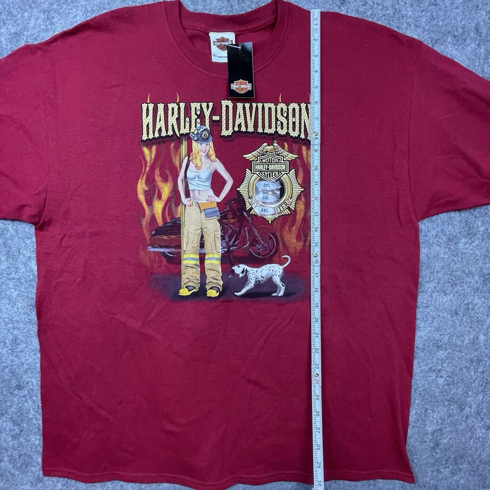 Harley Davidson Harley Davidson 2XL Fire Fighter Pin-Up Girl Flames Cali Size US XXL / EU 58 / 5 - 5 Thumbnail