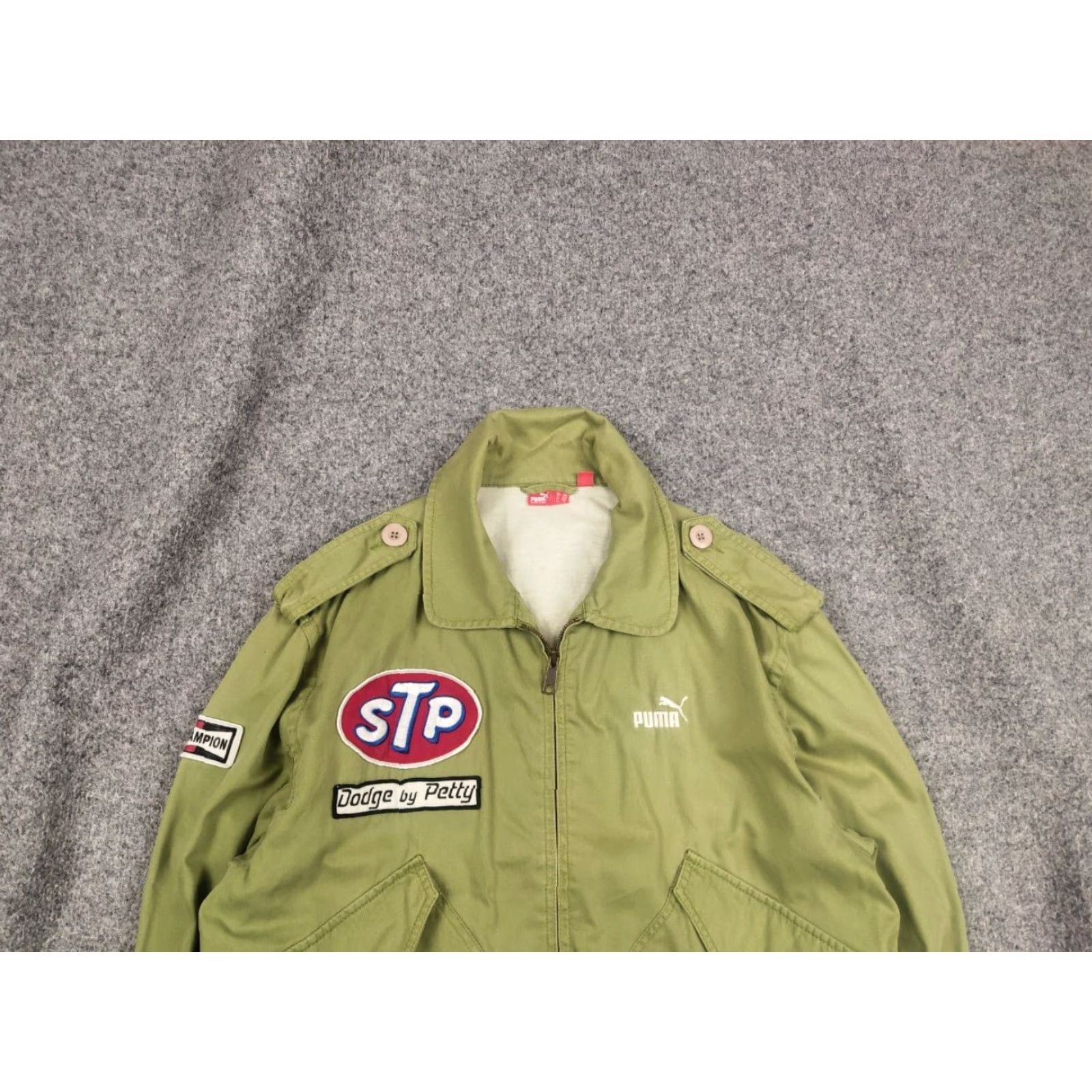 Puma Vintage Puma Richard Petty Jacket - Green STP Logo Dodge Nascar Canvas Full Zip, 90s Style, Unisex Adult M Size US M / EU 48-50 / 2 - 2 Thumbnail