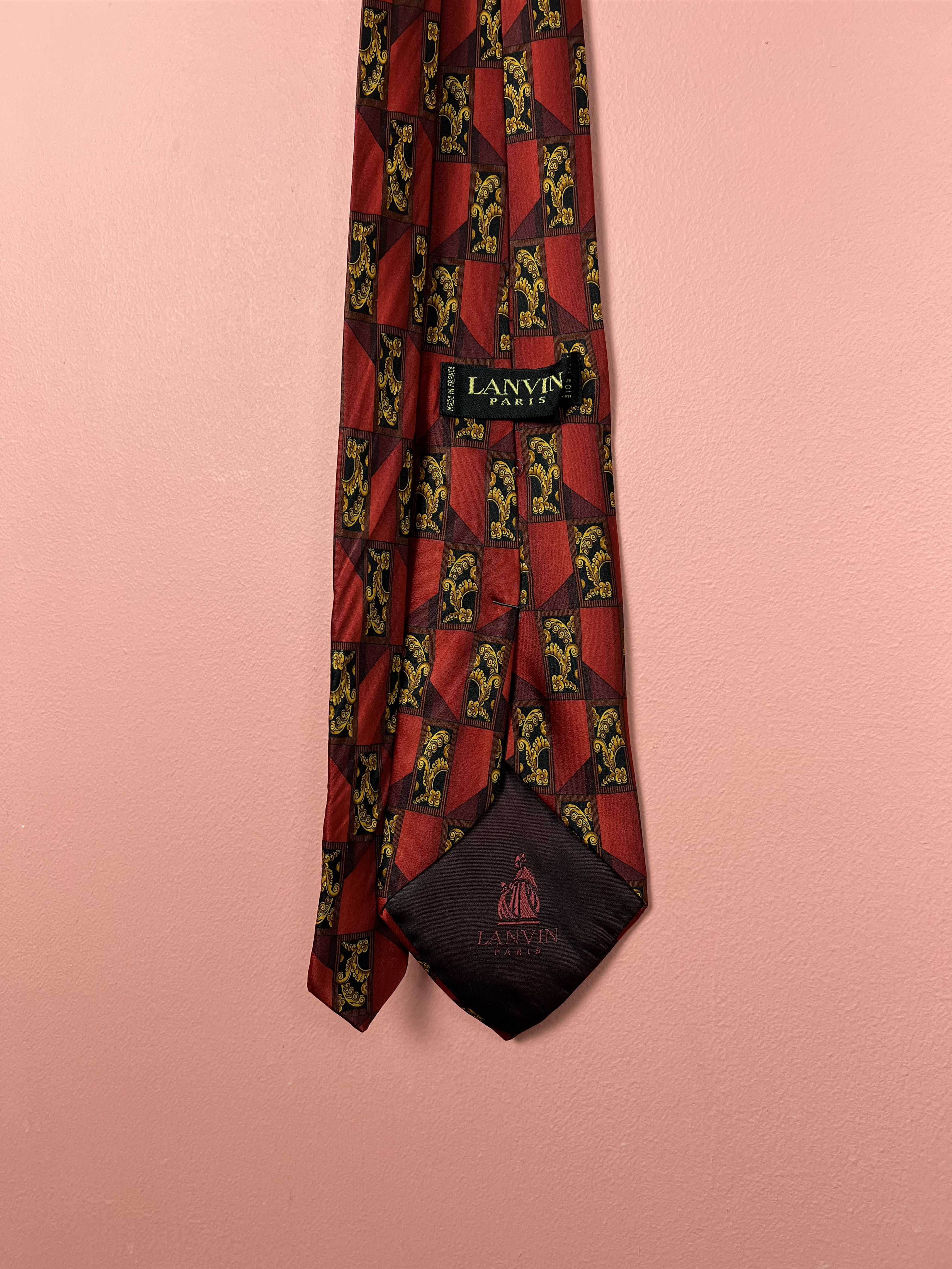 Lanvin Lanvin red luxury silk tie Paris France Size ONE SIZE - 3 Thumbnail