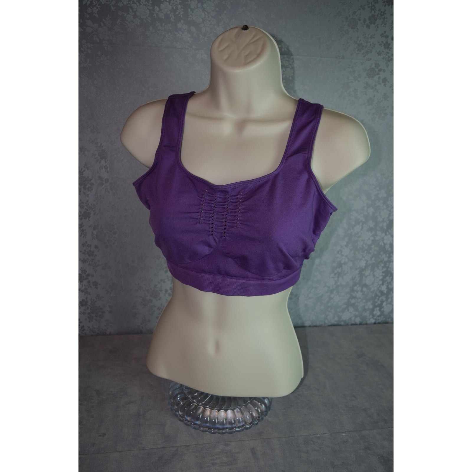 Vintage Vintage Real Form Wire-Free Sports Bra in Plum Plus Size 42C Size ONE SIZE - 2 Thumbnail